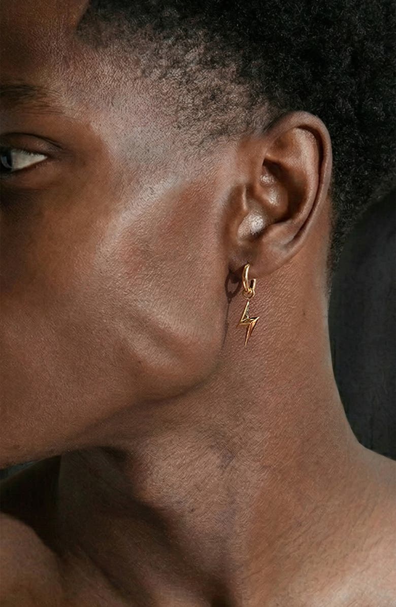 YOJ Lightning Single Hoop in Gold, Alternate, color, Gold