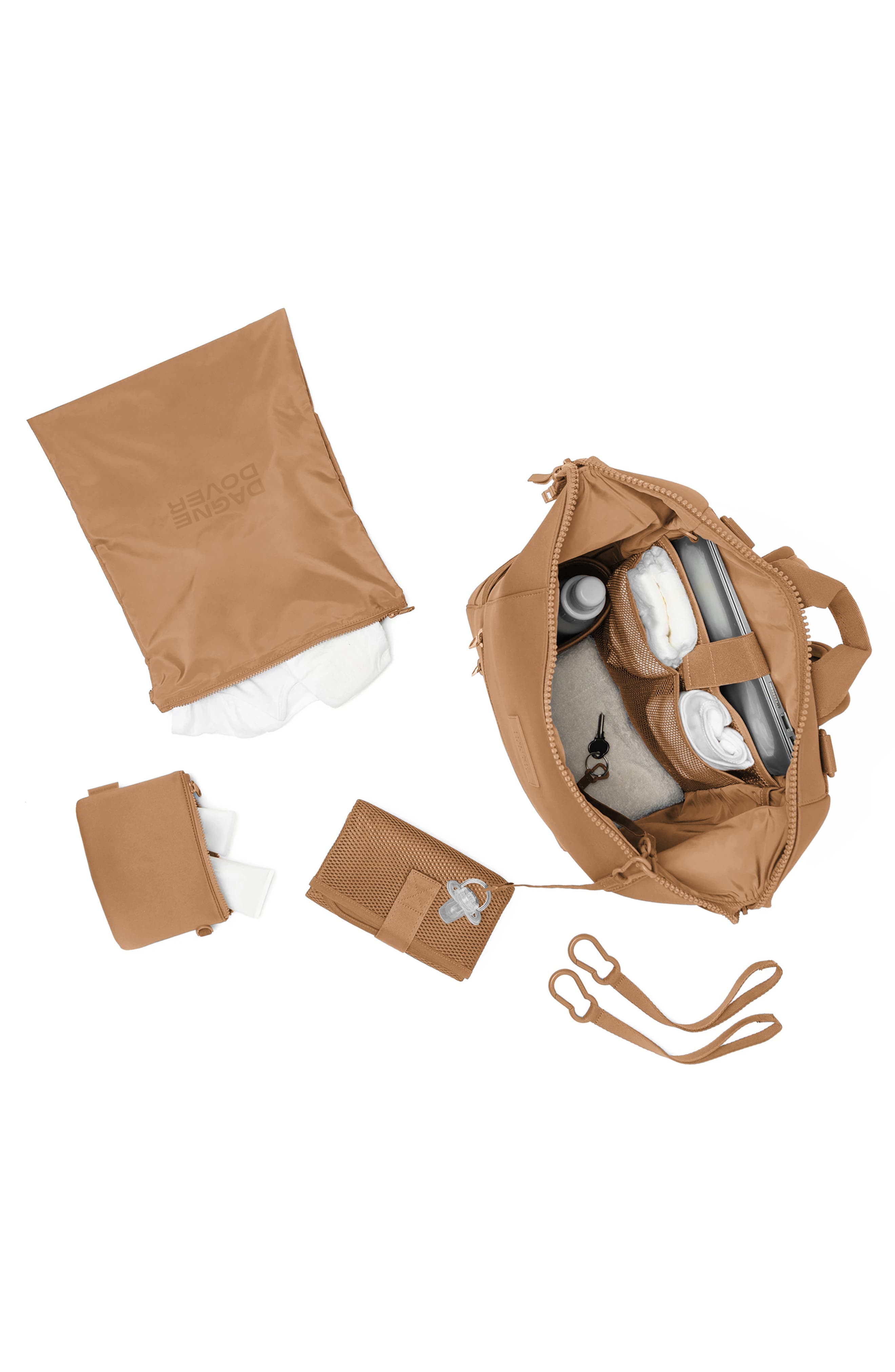 Dagne Dover Indi Large Water Resistant Scuba Knit Diaper Backpack, Alternate, color, Camel