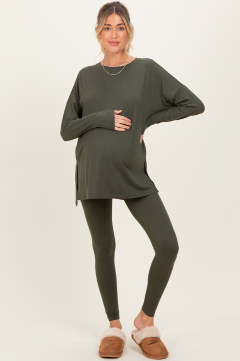 Brushed Knit Oversized Top and Legging Set