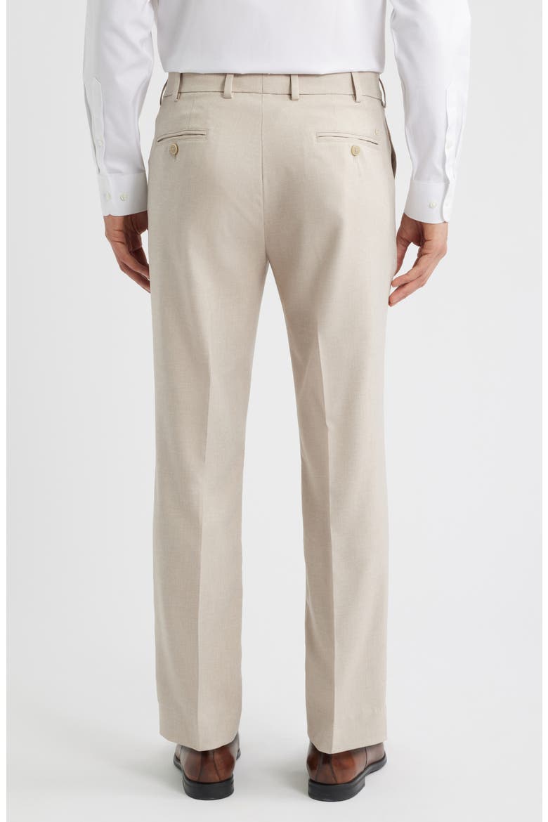 Mèlange Flat Front Dress Pants, Alternate, color, KHAKI