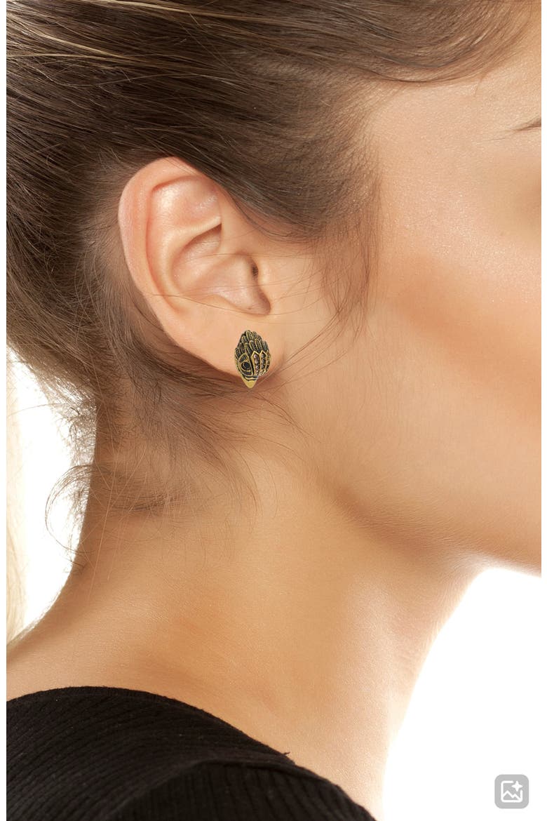 Eagle Stud Earrings, Alternate, color, ANTIQUE GOLD