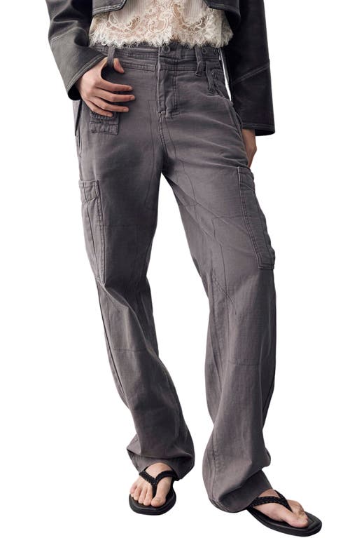 Free People Tight Fuse Slim Cargo Pants In Charcoal Grey