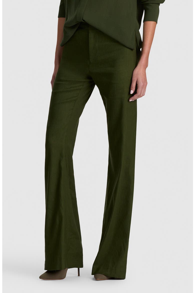 Andrew Linen Blend Bootcut Pants, Alternate, color, DARK FERN