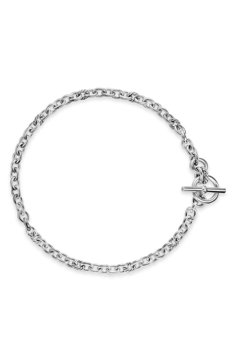 David Yurman DY Mercer<sup>®</sup> Toggle Chain Necklace in Sterling Silver with Diamonds, 8mm, Main, color, Diamond/ Silver
