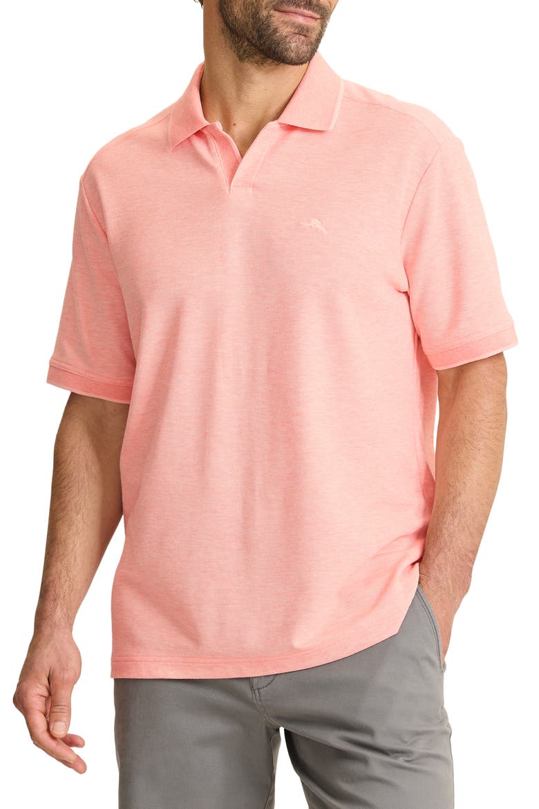 Emfielder Johnny Collar IslandZone® Polo, Main, color, PASSION PEACH HEATHER