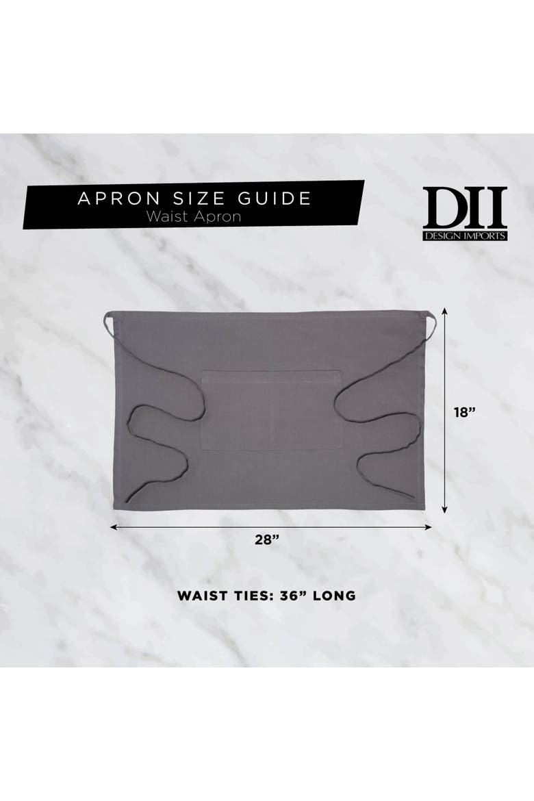 Bistro Solid Waist Apron Set/2 Gray, Alternate, color, Grey