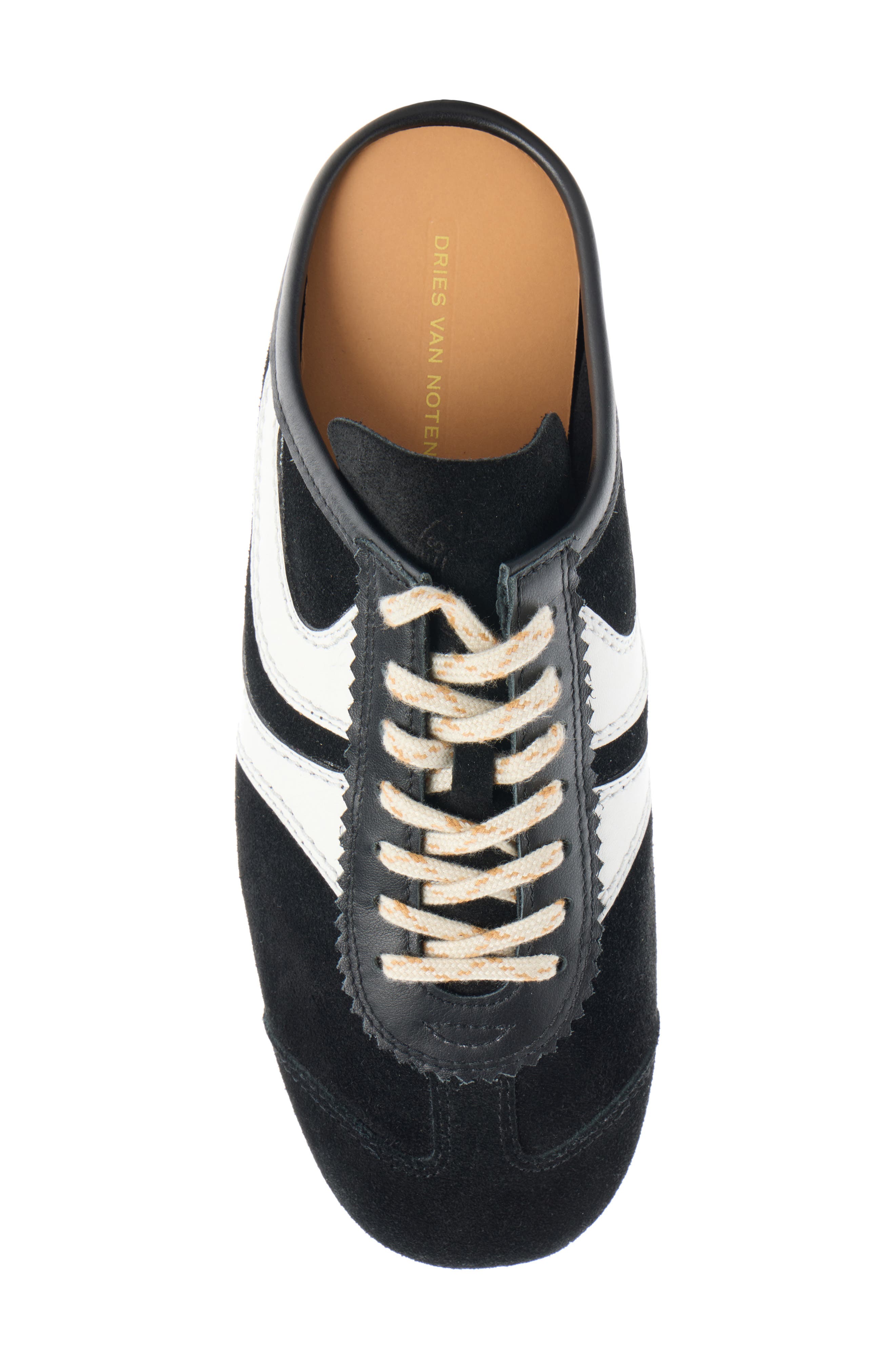 Dries Van Noten Slim Sneaker Mule, Alternate, color, 998 Black/ White