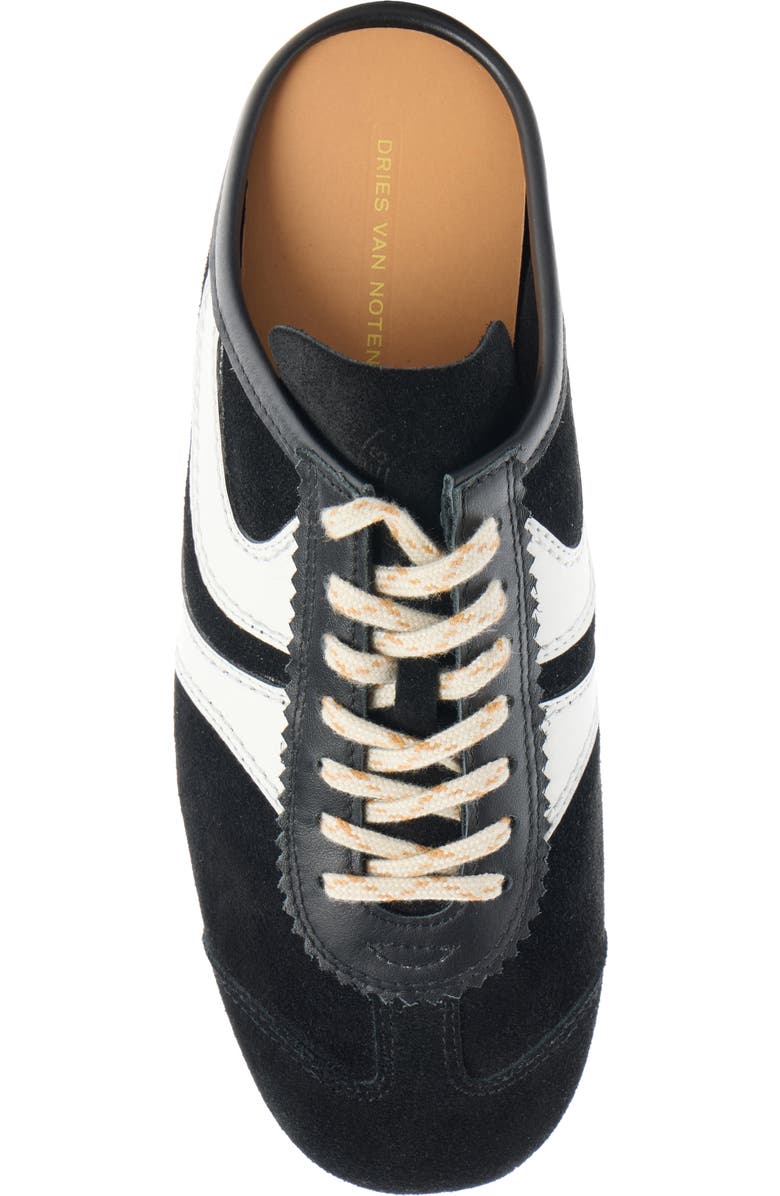 Dries Van Noten Slim Sneaker Mule, Alternate, color, 998 Black/ White