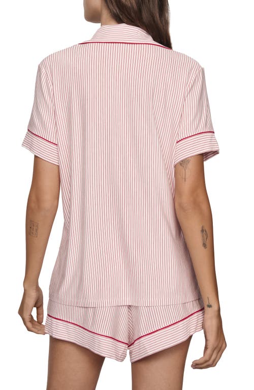 Eberjey Gisele Printed Relaxed Jersey Knit Short Pajamas In Pink