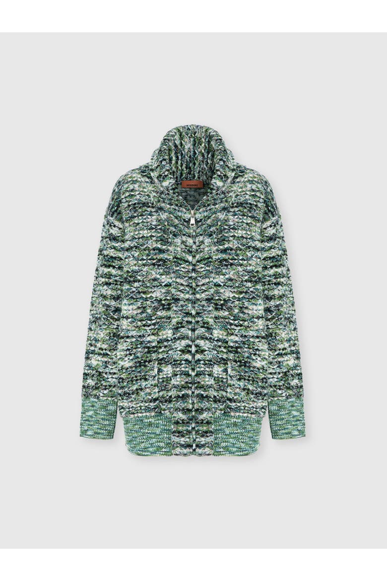 Oversized Full-zip Cardigan With 3d Construction, Main, color, Multicoloured