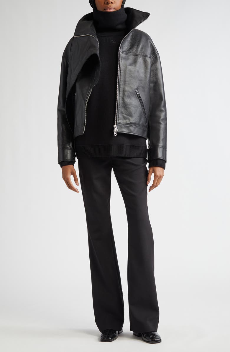 Courrèges Oversize Leather Jacket, Alternate, color,