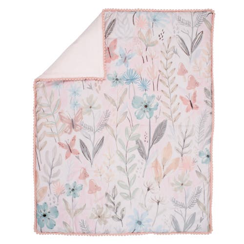 Lambs & Ivy Baby Blooms 3-piece Floral/butterfly Baby Crib Bedding Set In Pink