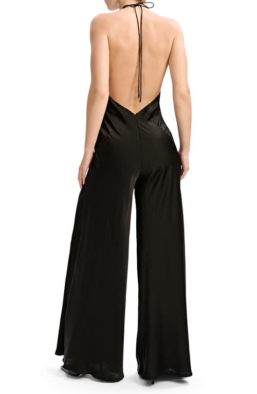 Bardot Keaton Wide Leg Halter Jumpsuit In Black