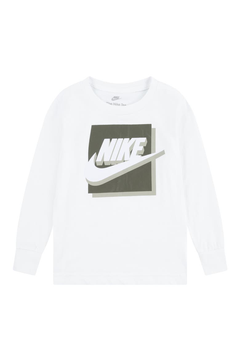 Kids' 3D Block Long Sleeve T-Shirt, Main, color, WHITE
