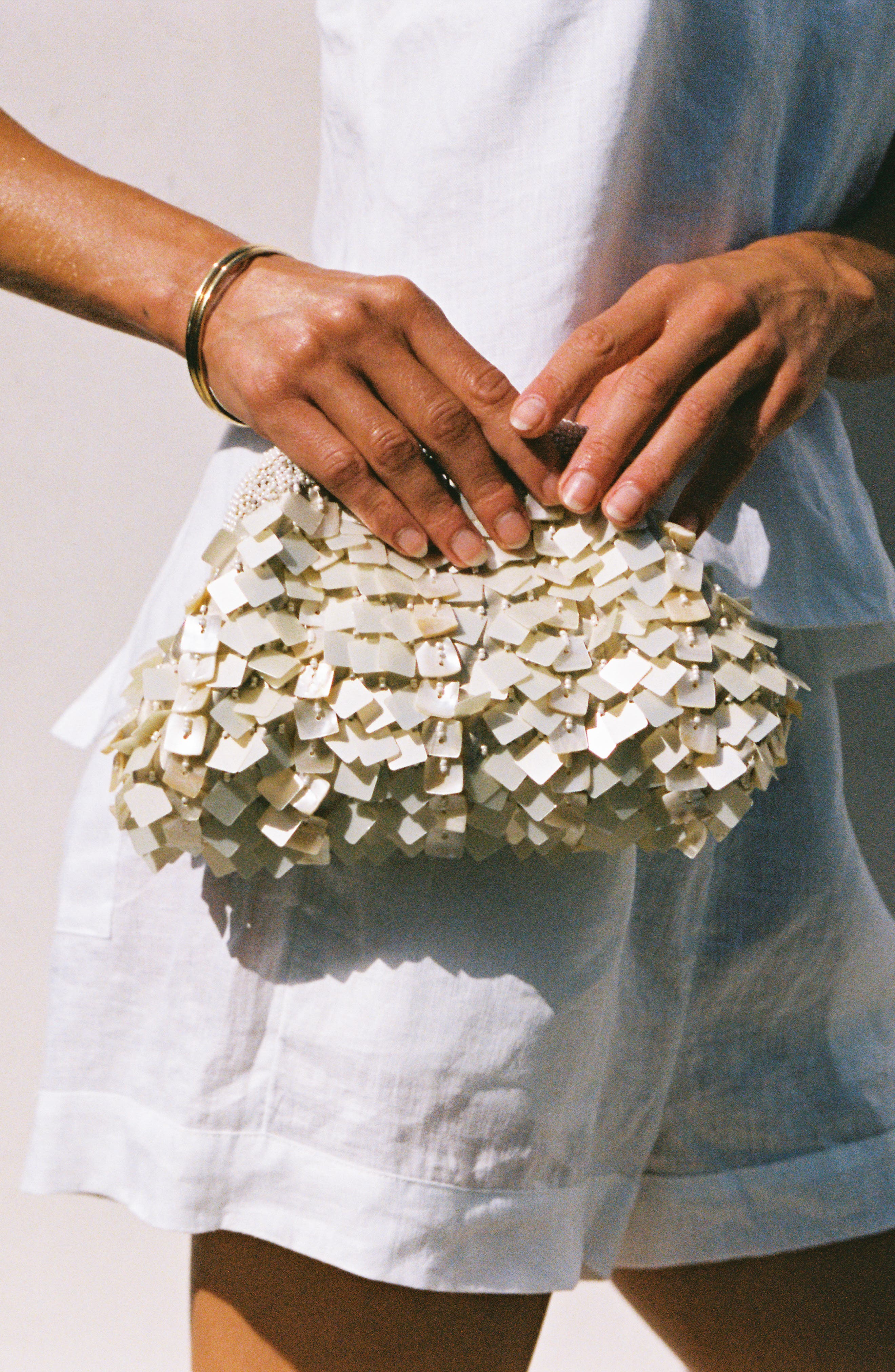 LSPACE Vienna Embellished Clutch, Alternate, color, Cream