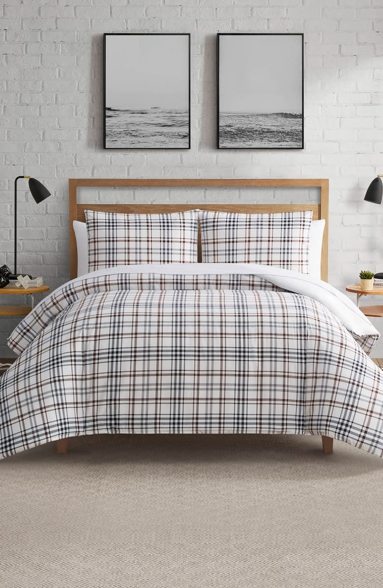 Lucky Brand Camper Plaid Comforter Set, Alternate, color, Burgundy/ Navy Plaid