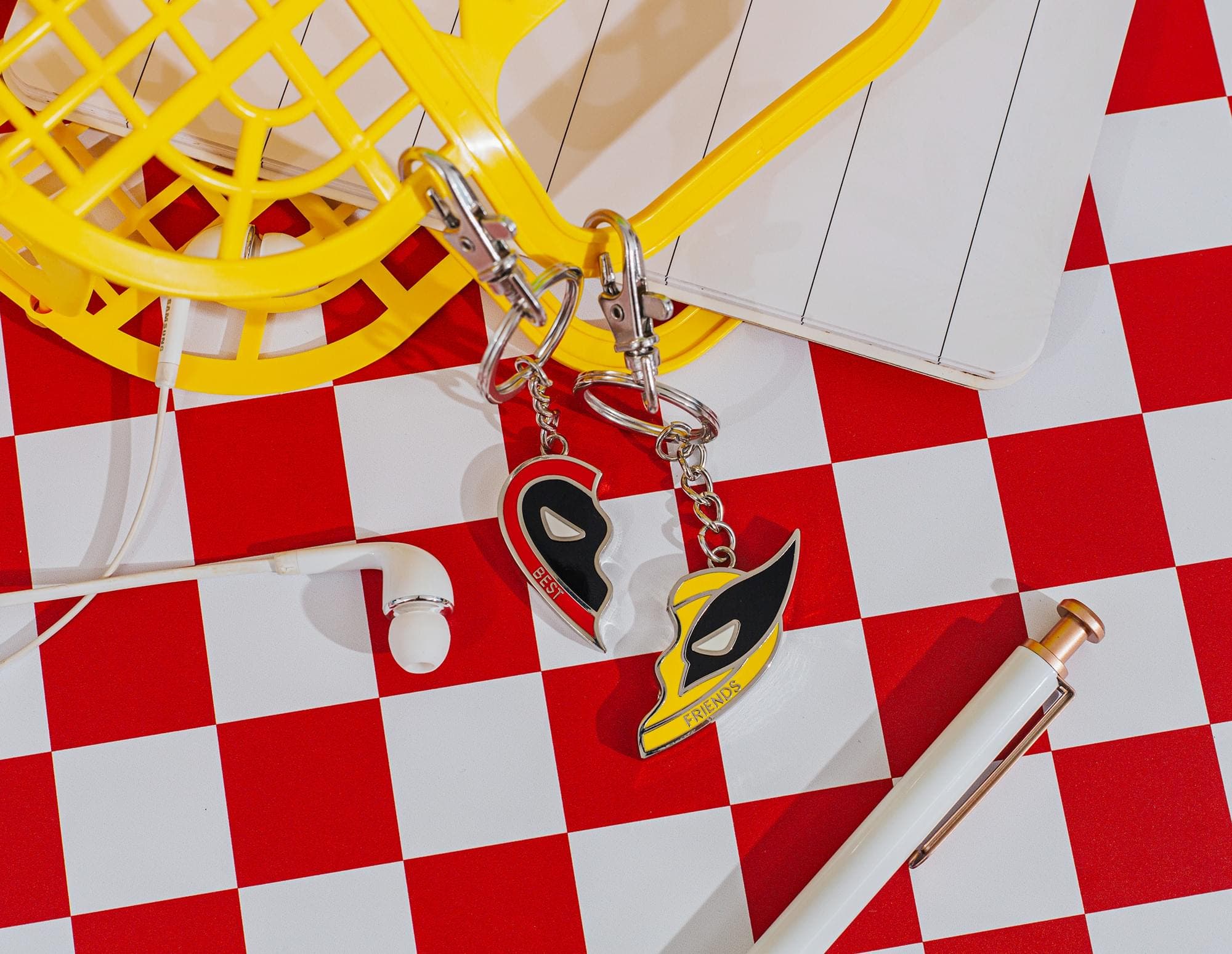 Toynk Marvel Studios Deadpool 
Wolverine "Best Friends" 2-Piece Enamel Keychain Set, Alternate, color, Red/Black