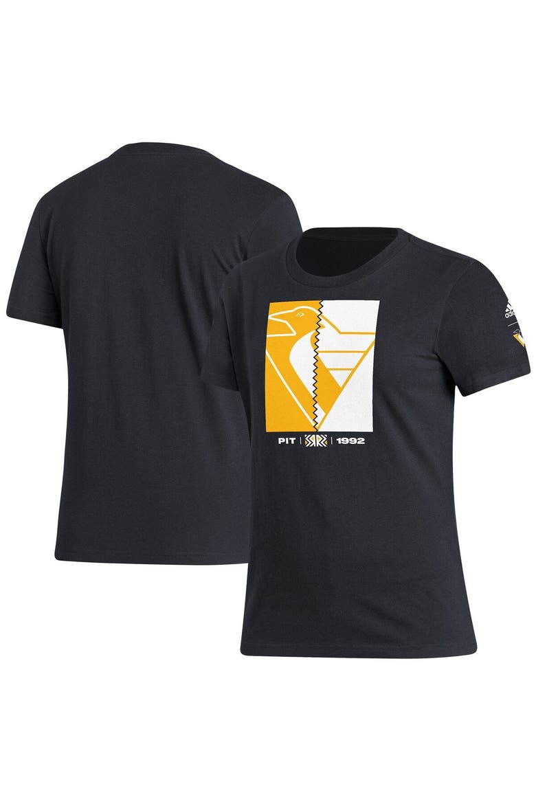 Women's adidas Black Pittsburgh Penguins Reverse Retro 2.0 Playmaker T-Shirt, Main, color, Black