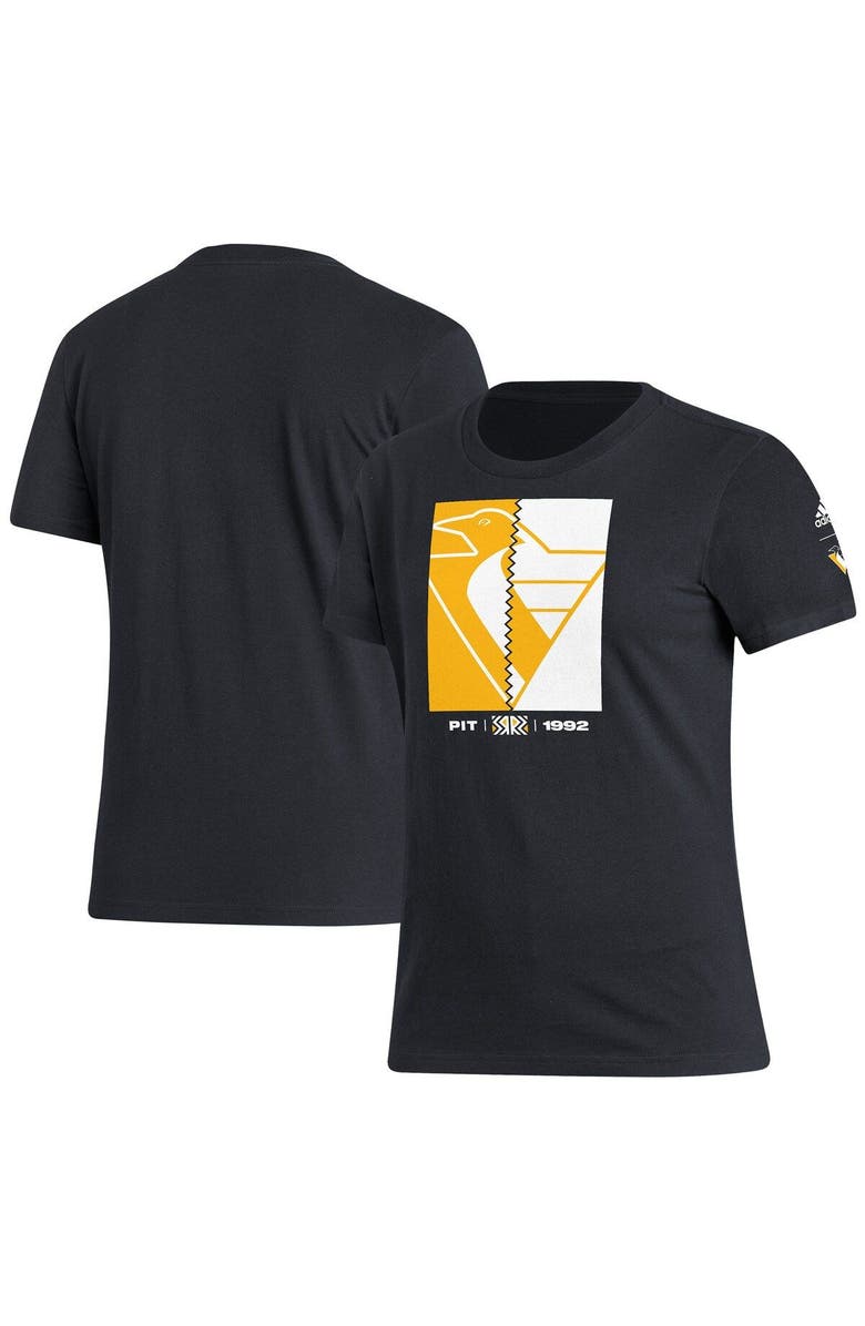 adidas Women's adidas Black Pittsburgh Penguins Reverse Retro 2.0 Playmaker T-Shirt, Main, color, 