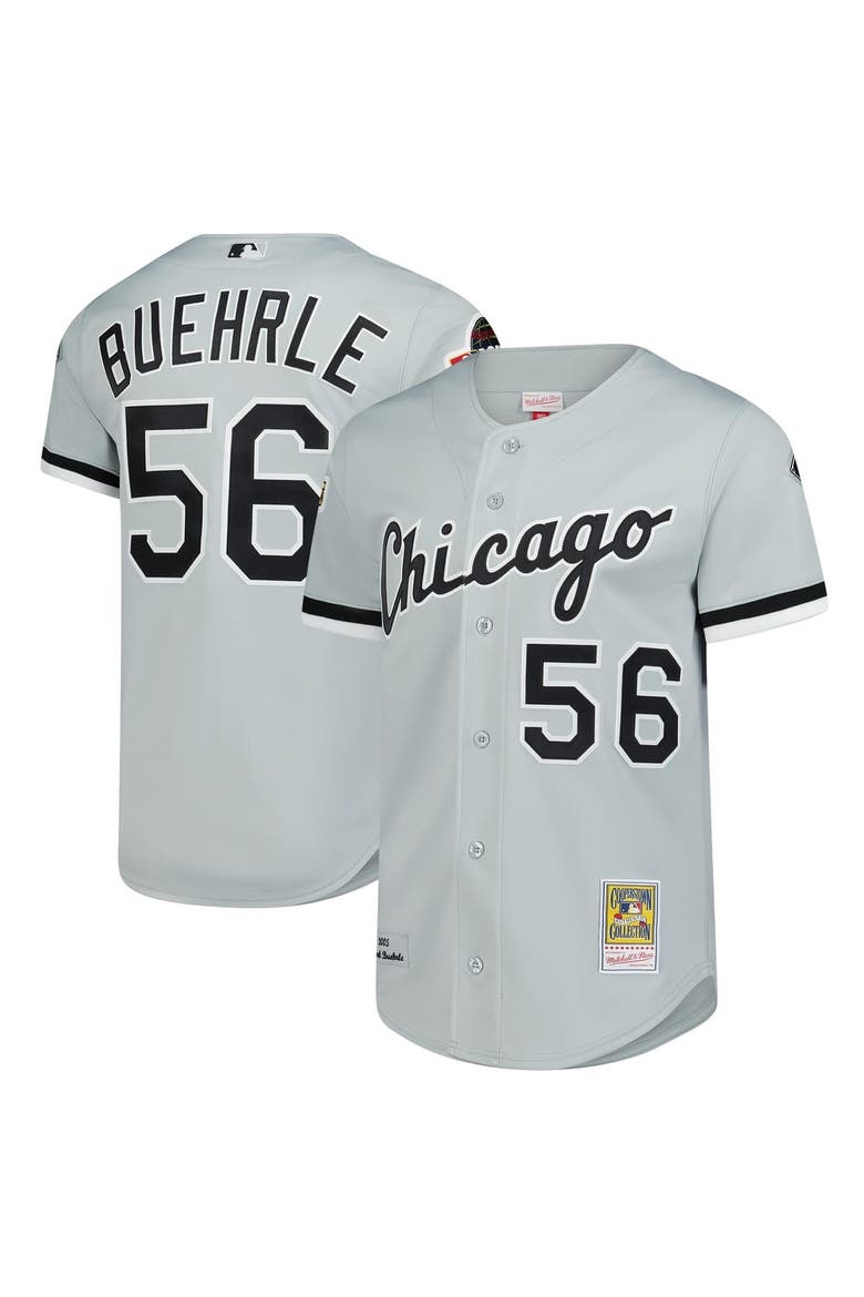 Men's Mitchell & Ness Mark Buehrle Gray Chicago White Sox 2005 Throwback Authentic Jersey, Main, color, Gray