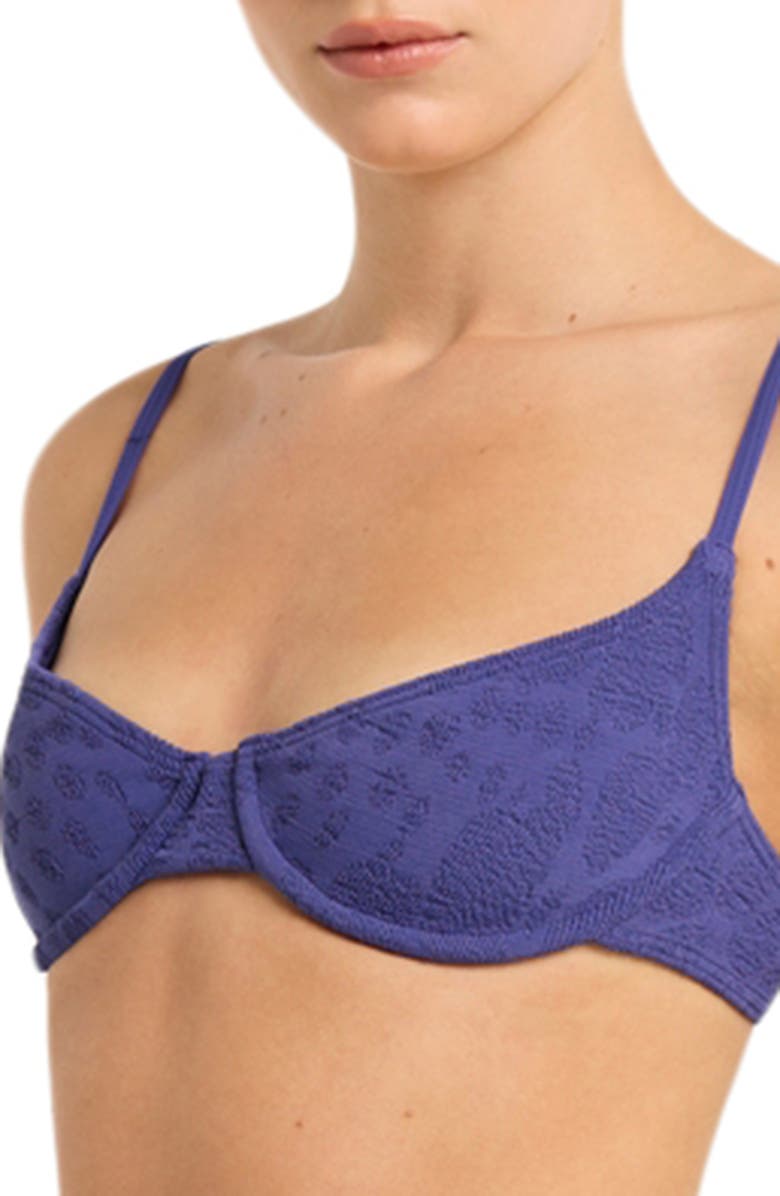 bond-eye Gracie Balconette Underwire Bikini Top, Alternate, color, Sapphire Animalia