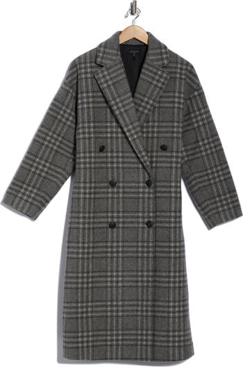 rag & bone Thea Plaid Double Breasted Wool Blend Coat