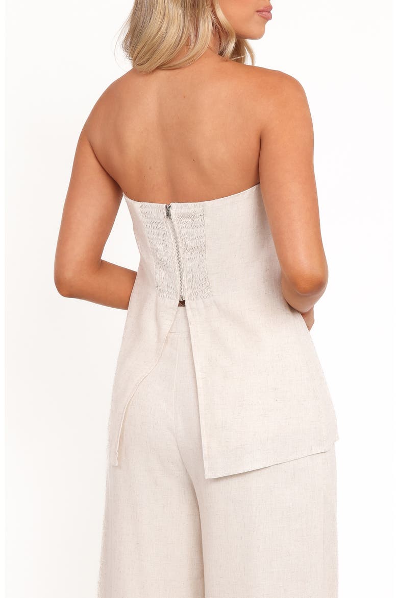 Rosemarie Strapless Longline Linen Blend Top, Alternate, color, OATMEAL