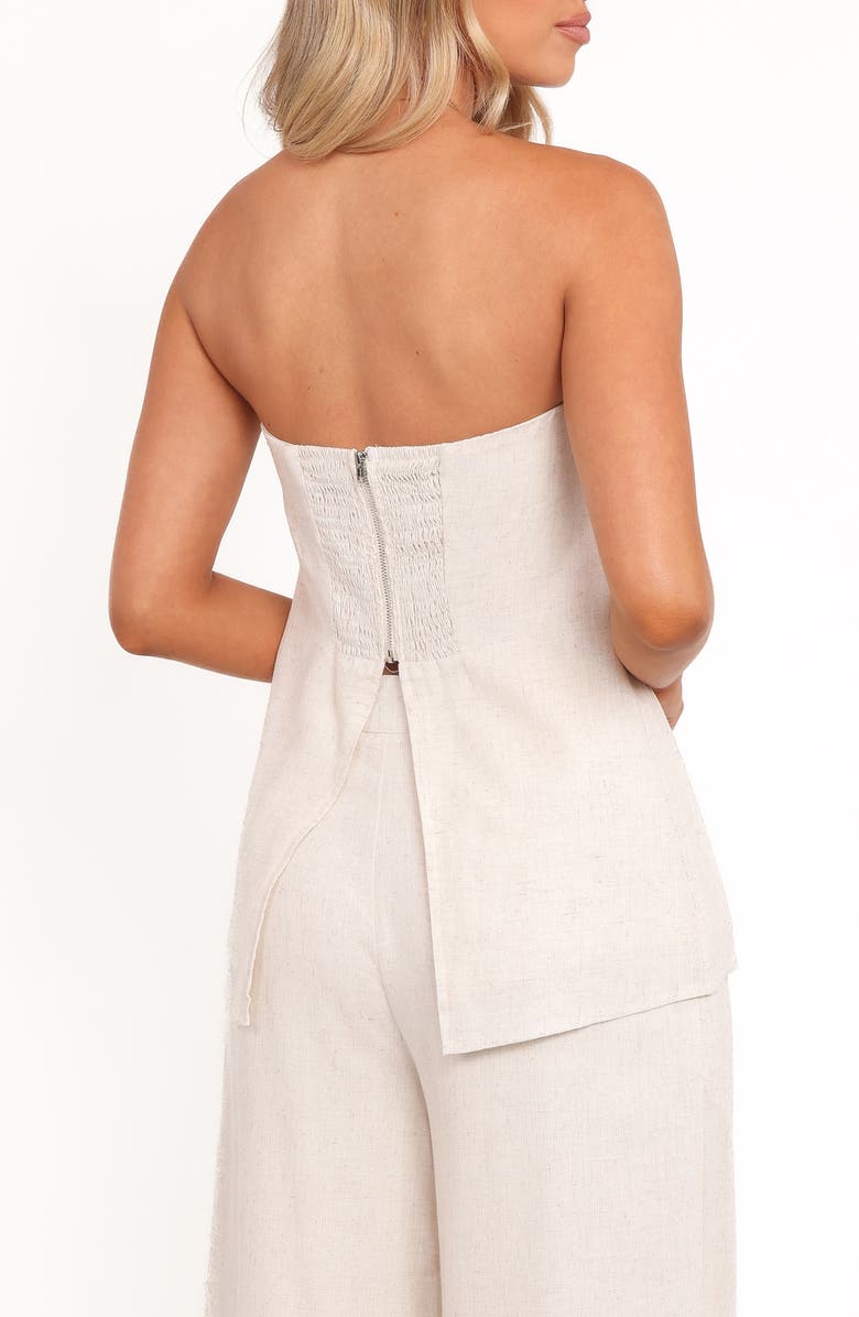 Petal & Pup Rosemarie Strapless Longline Linen Blend Top, Alternate, color, Oatmeal