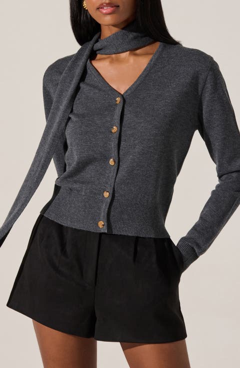 Glynne Scarf V-Neck Cardigan