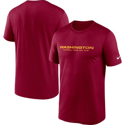 Men's Nike Burgundy Washington Football Team Logo Essential Legend Team Performance T-Shirt