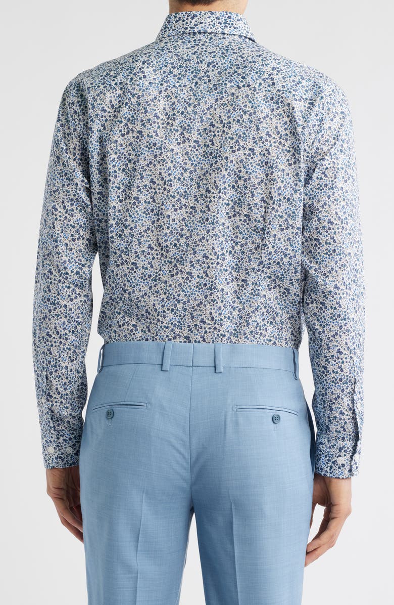 Jack Victor Laurendeau Floral Cotton Button-Up Shirt, Alternate, color, Blue