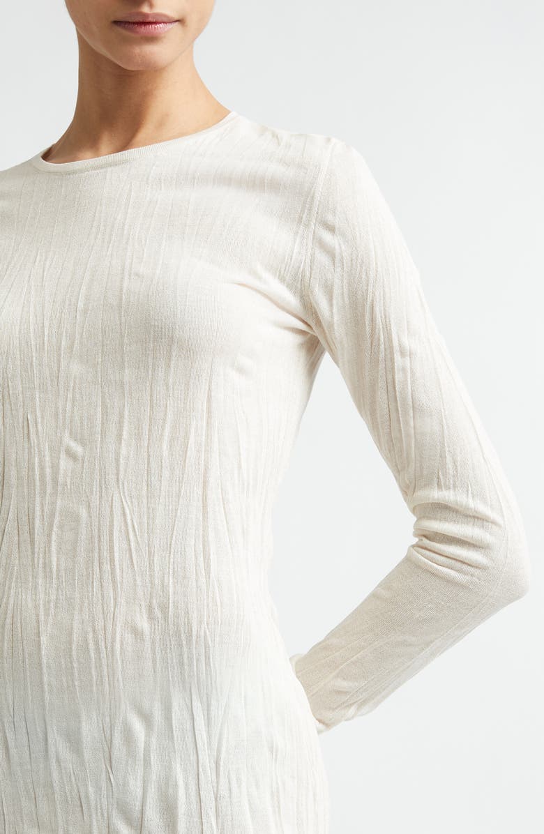 TOTEME Crinkled Long Sleeve Column Sweater Dress, Alternate, color, Pale Apricot