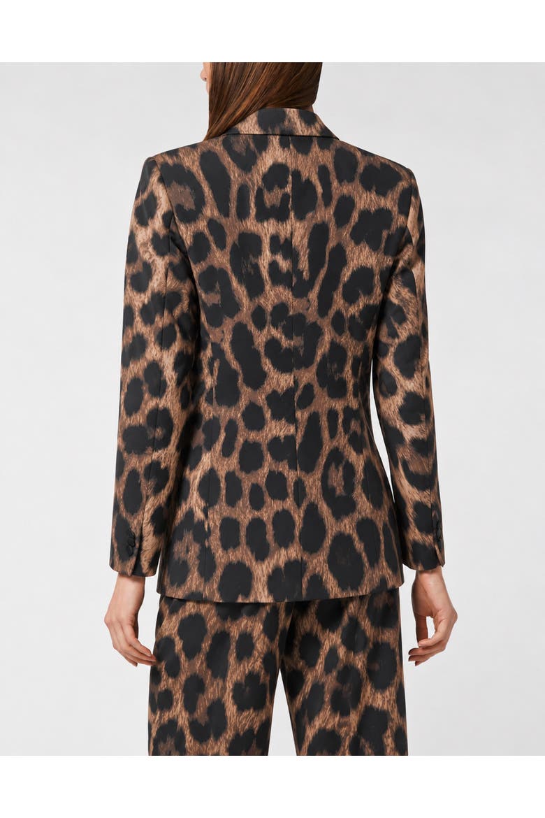 Leopard Blazer Single Breasted Fit Women, Alternate, color, leopard