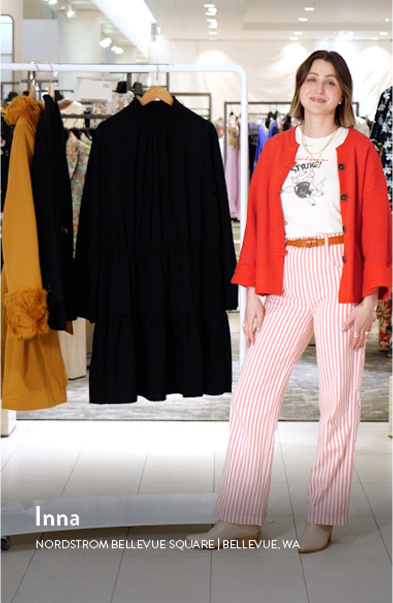 Olive Mock Neck Long Sleeve Dress, sales video thumbnail