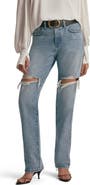 Favorite Daughter The Mikaela Ripped Low Rise Straight Leg Jeans