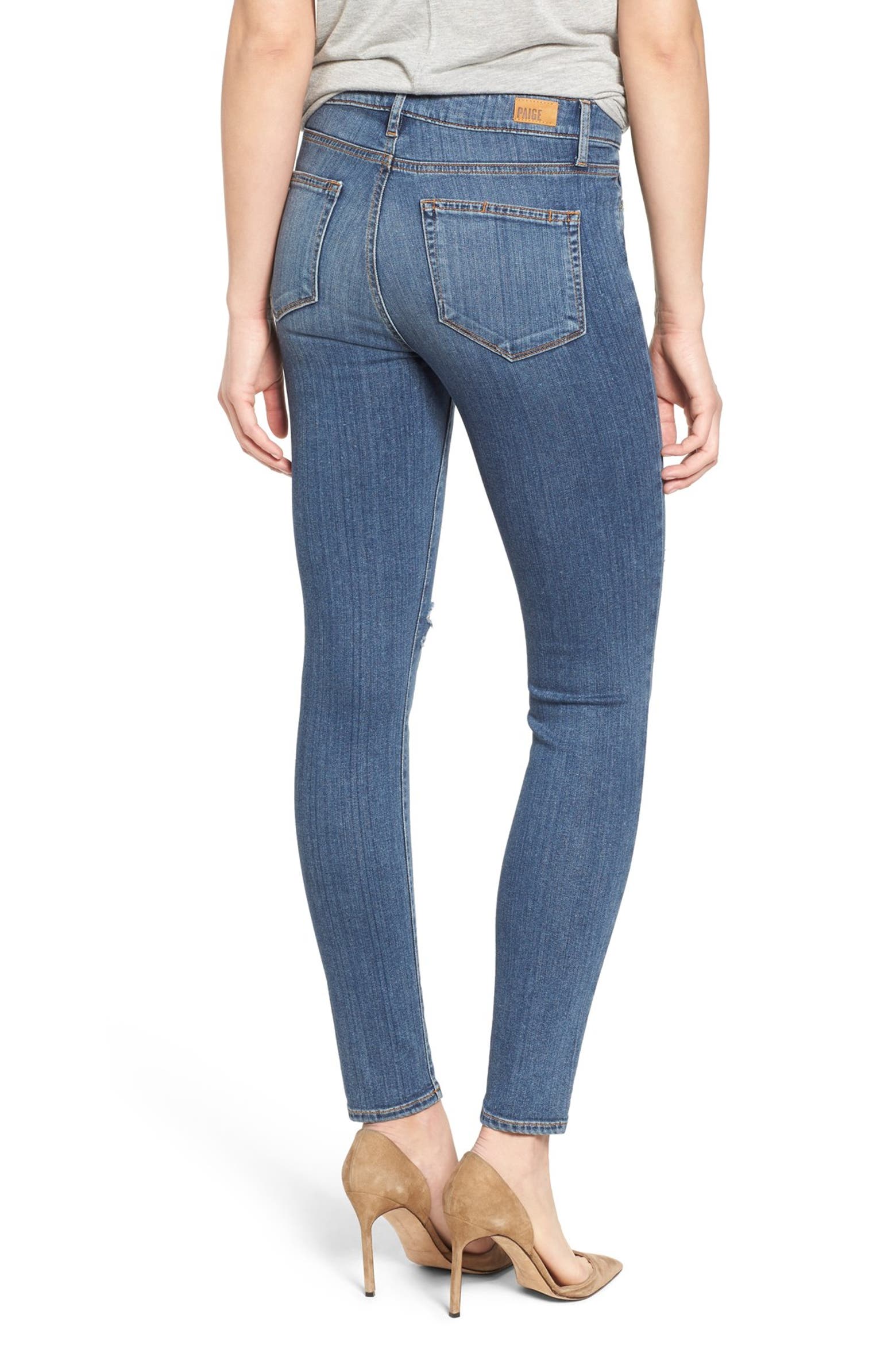High Rise Building Button Washing PAIGE 'Hoxton' High Rise Ultra Skinny Jeans (Women) | Nordstrom