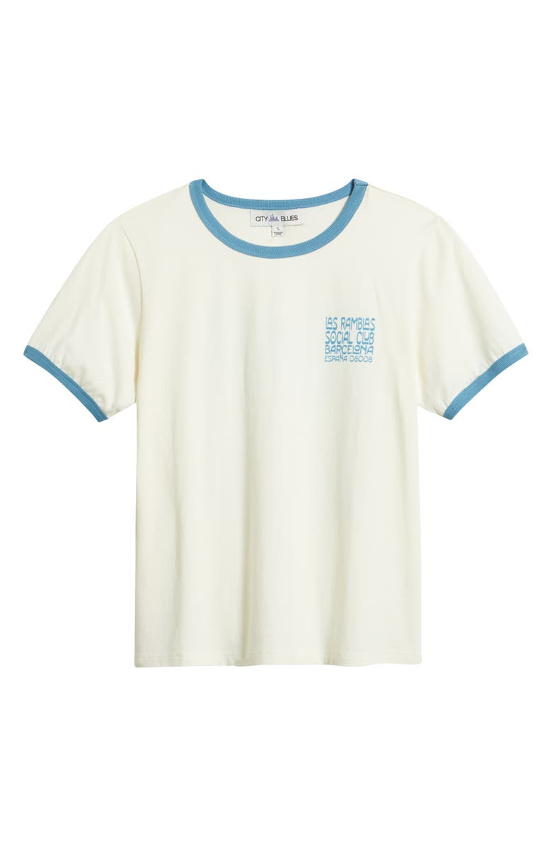 CITY BLUES Barcelona Cotton Graphic Ringer T-Shirt, Alternate, color, Gardenia