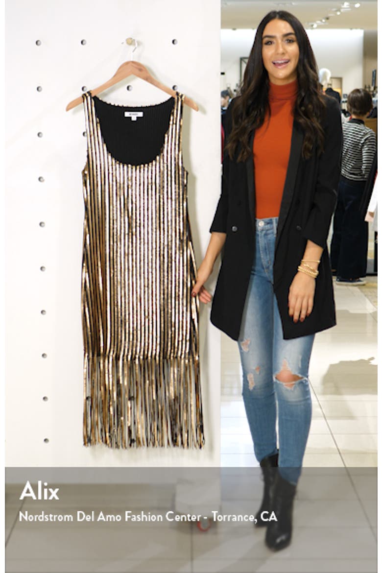 BB Dakota Girl's Best Friend Sequin Fringe Sleeveless Sheath Dress video