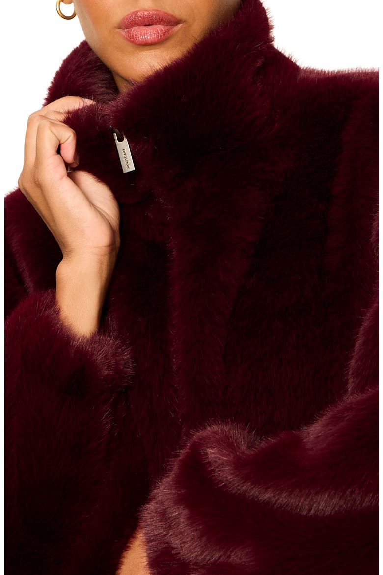 Everest Faux Fur Bomber Jacket, Alternate, color, BORDEAUX BURGUNDY