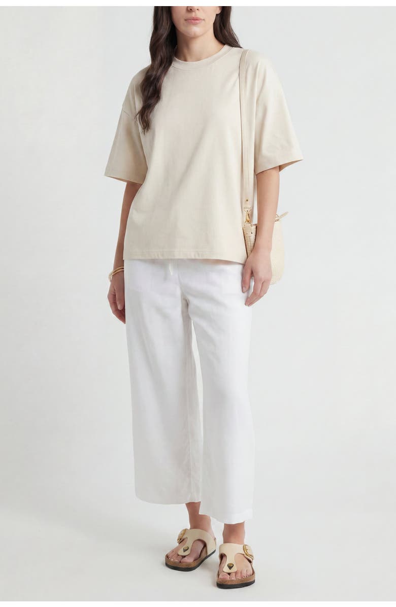 Solomon & Sage Cotton Relax Crewneck Dropshoulder T-shirt, Alternate, color, Off White