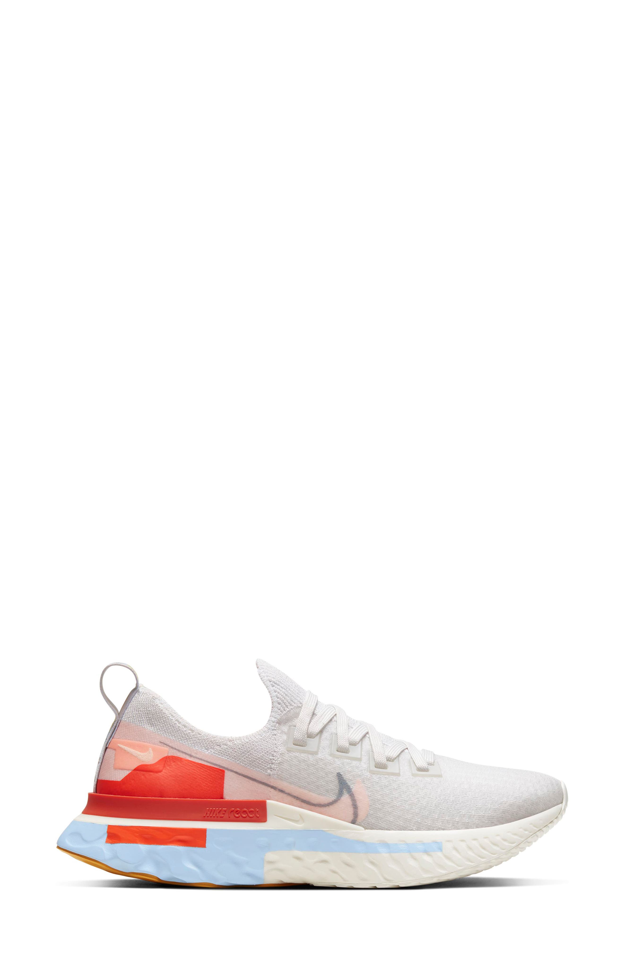 React Infinity Run Flyknit Running Shoe, Alternate, color, PLTNM TNT/WSHD CRL-PSYCHC BLU