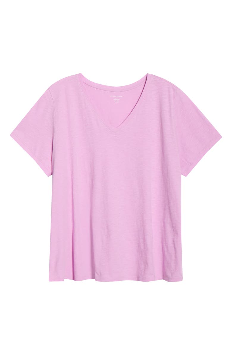 Eileen Fisher Easy Organic Cotton V-Neck T-Shirt, Alternate, color, Bright Aster