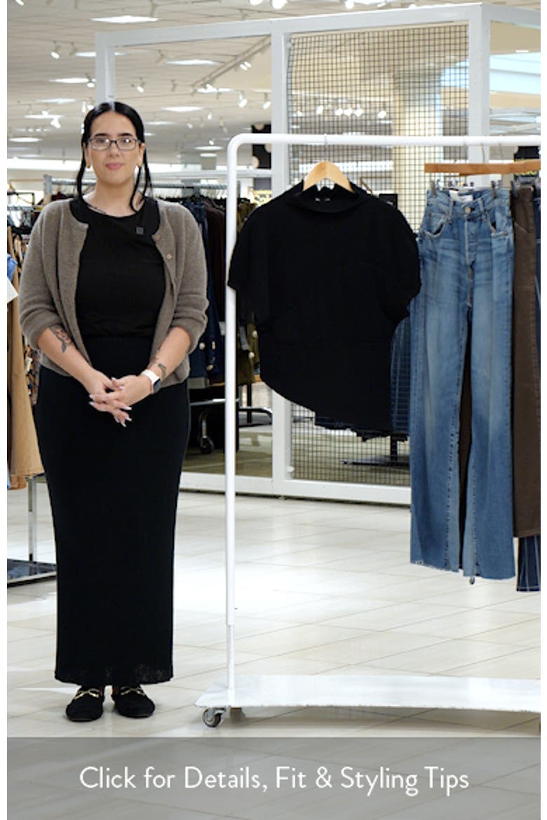 Asymmetric Mock Neck Rib Knit Top video