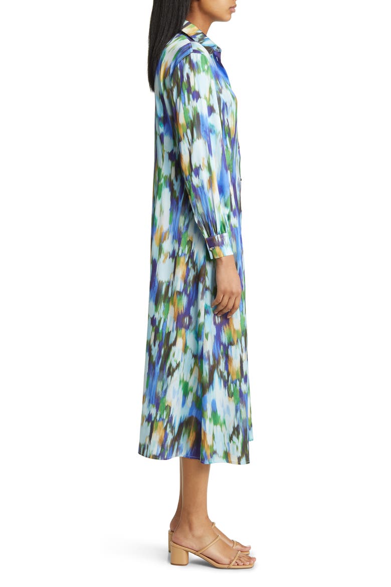 Watercolor Shirtdress, Alternate, color, SATN SKY/ MUL