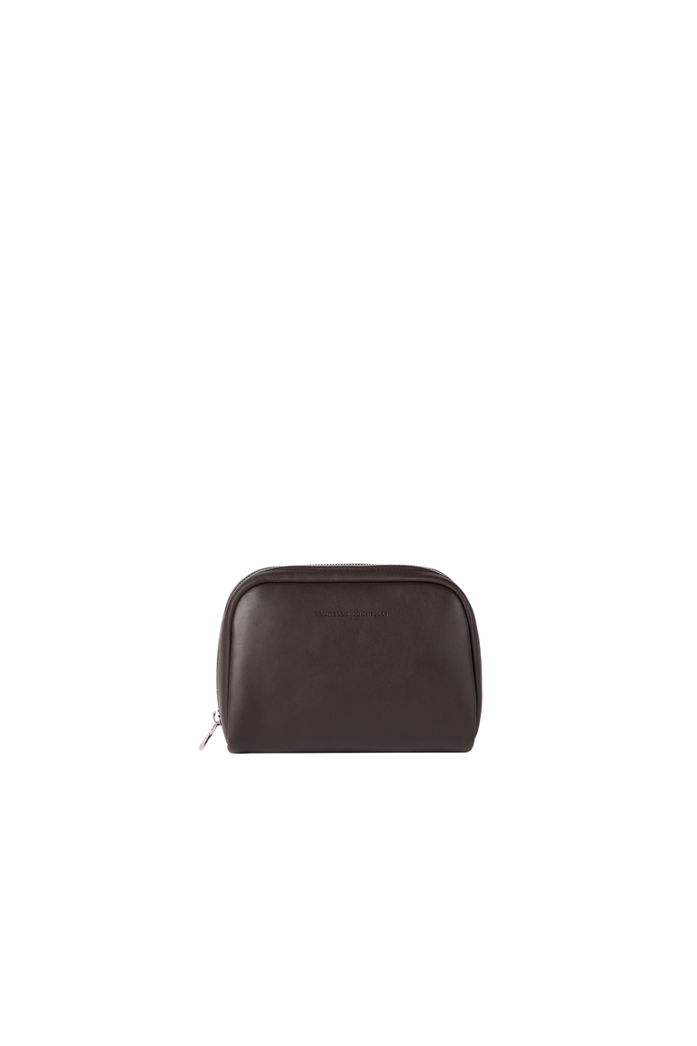 Smooth calfskin slim beauty case, Alternate, color, Brown