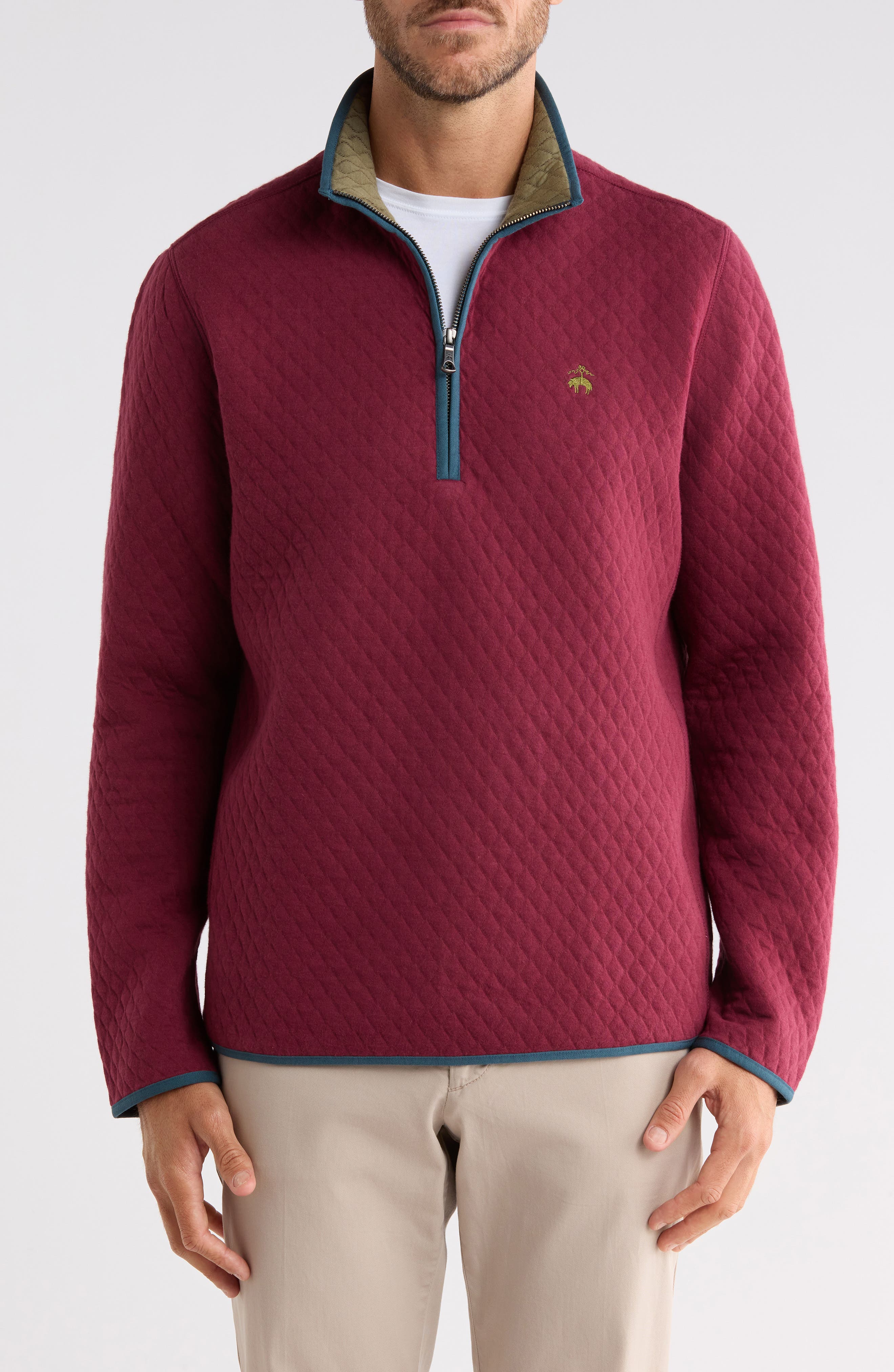 Diamond Quilted Half Zip Pullover