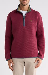 Brooks Brothers Diamond Quilted Half Zip Pullover