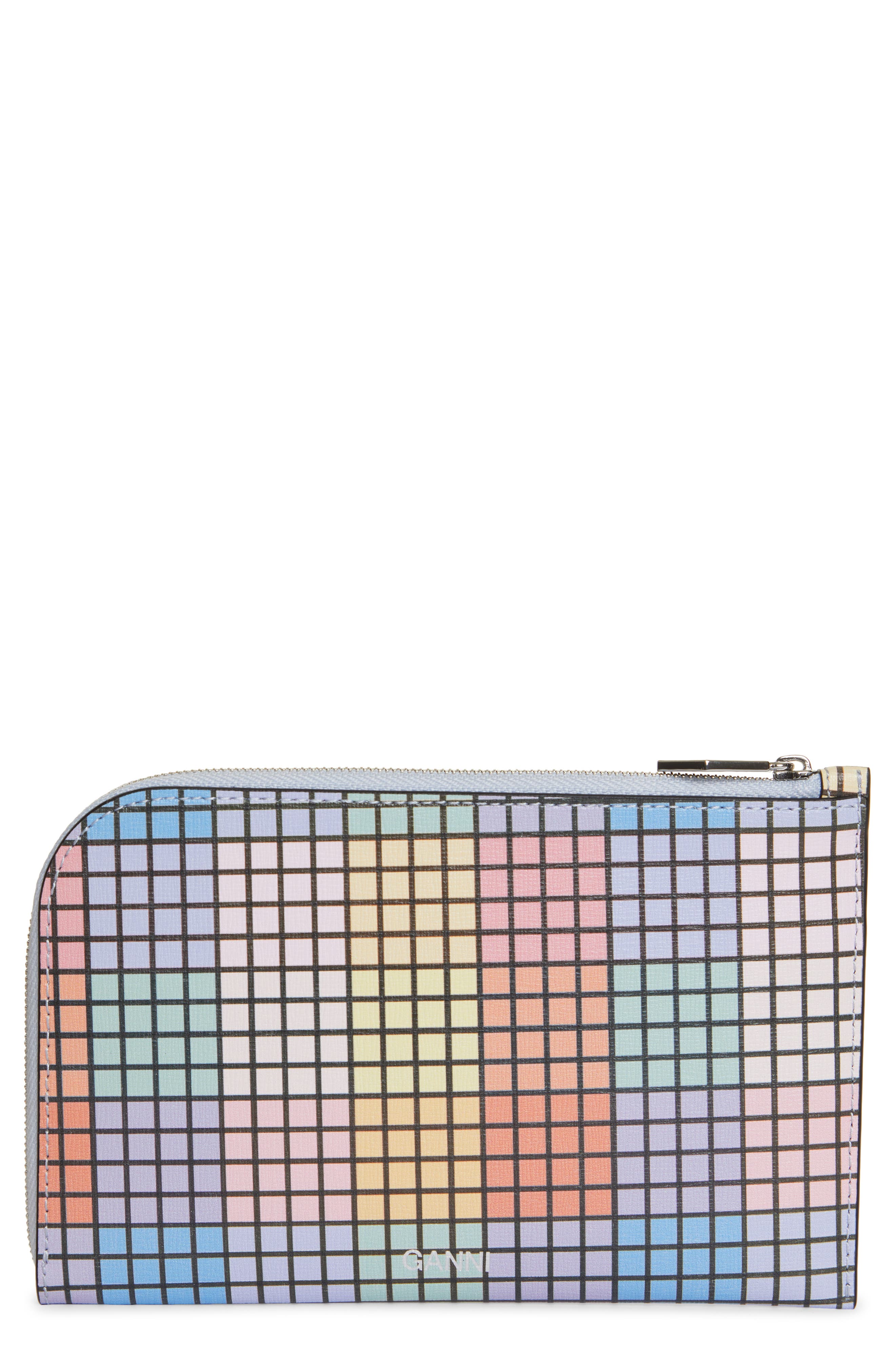 Ganni Print Leather Pouch, Main, color, 