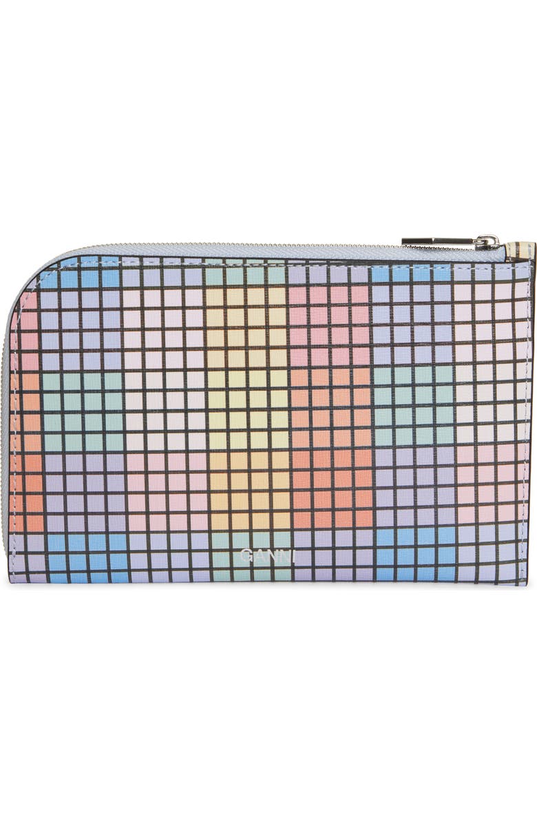 Ganni Print Leather Pouch, Main, color,