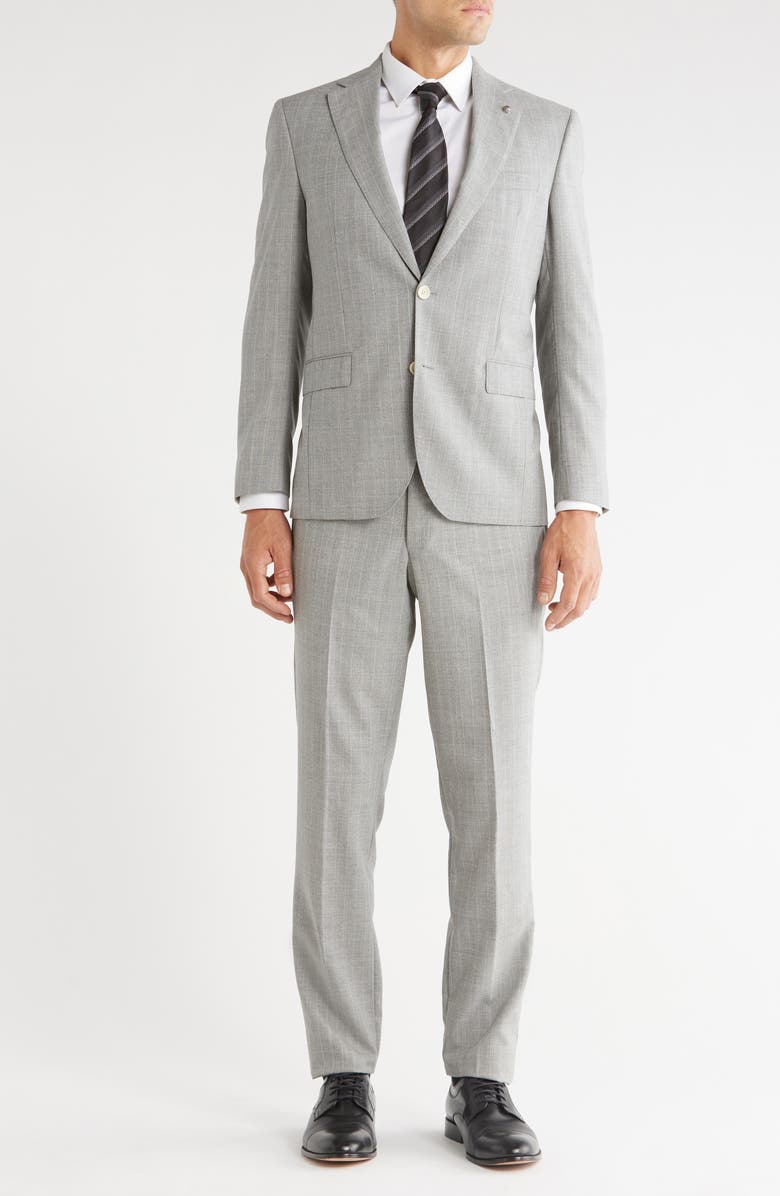 Jack Victor Esprit Pinstripe Gray Wool Suit, Main, color, Light Grey